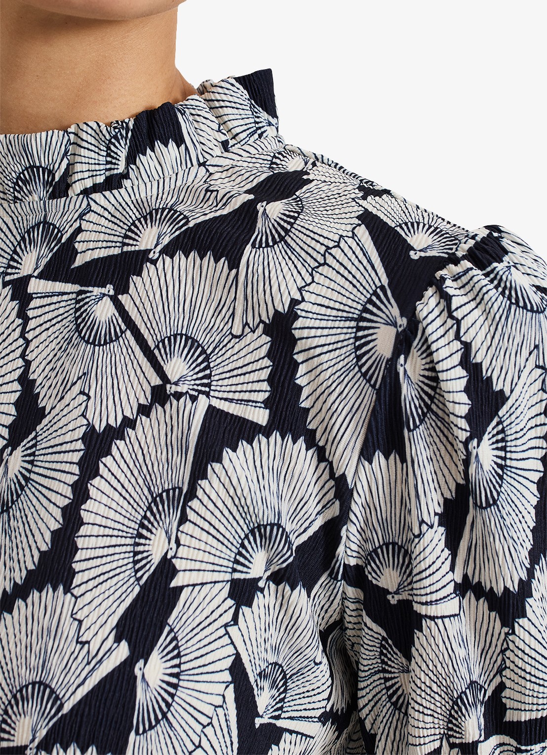 Phase Eight Samiha top met print en structuur - detail 5 donkerblauw