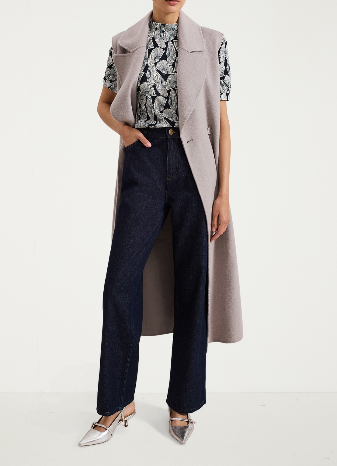 Phase Eight Samiha top met print en structuur - detail 6 donkerblauw