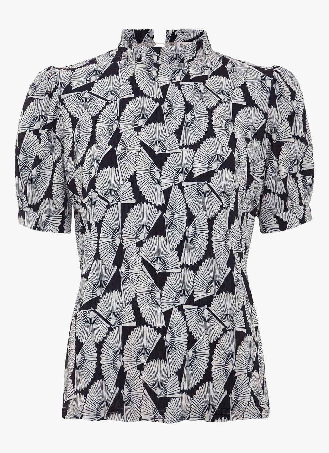 Phase Eight Samiha top met print en structuur - voorkant donkerblauw