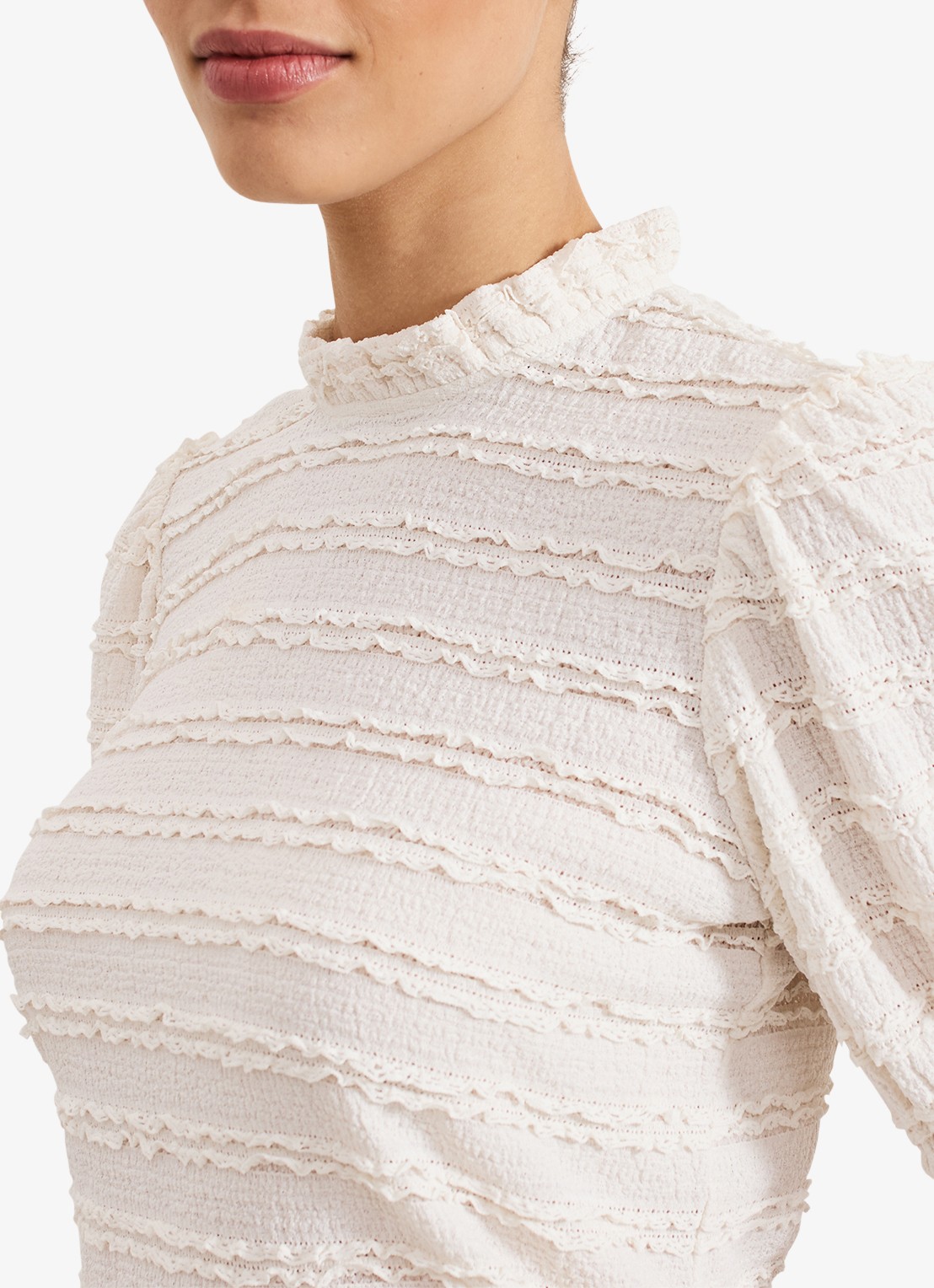 Phase Eight Samiha top met structuur  - detail 6 gebroken wit