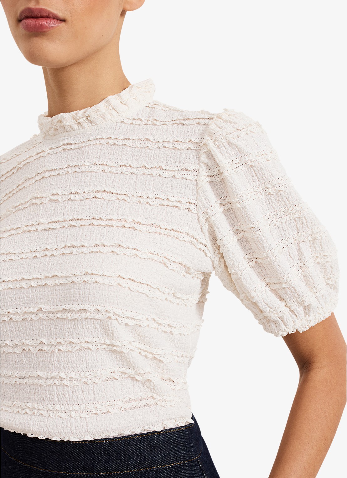 Phase Eight Samiha top met structuur  - detail 7 gebroken wit