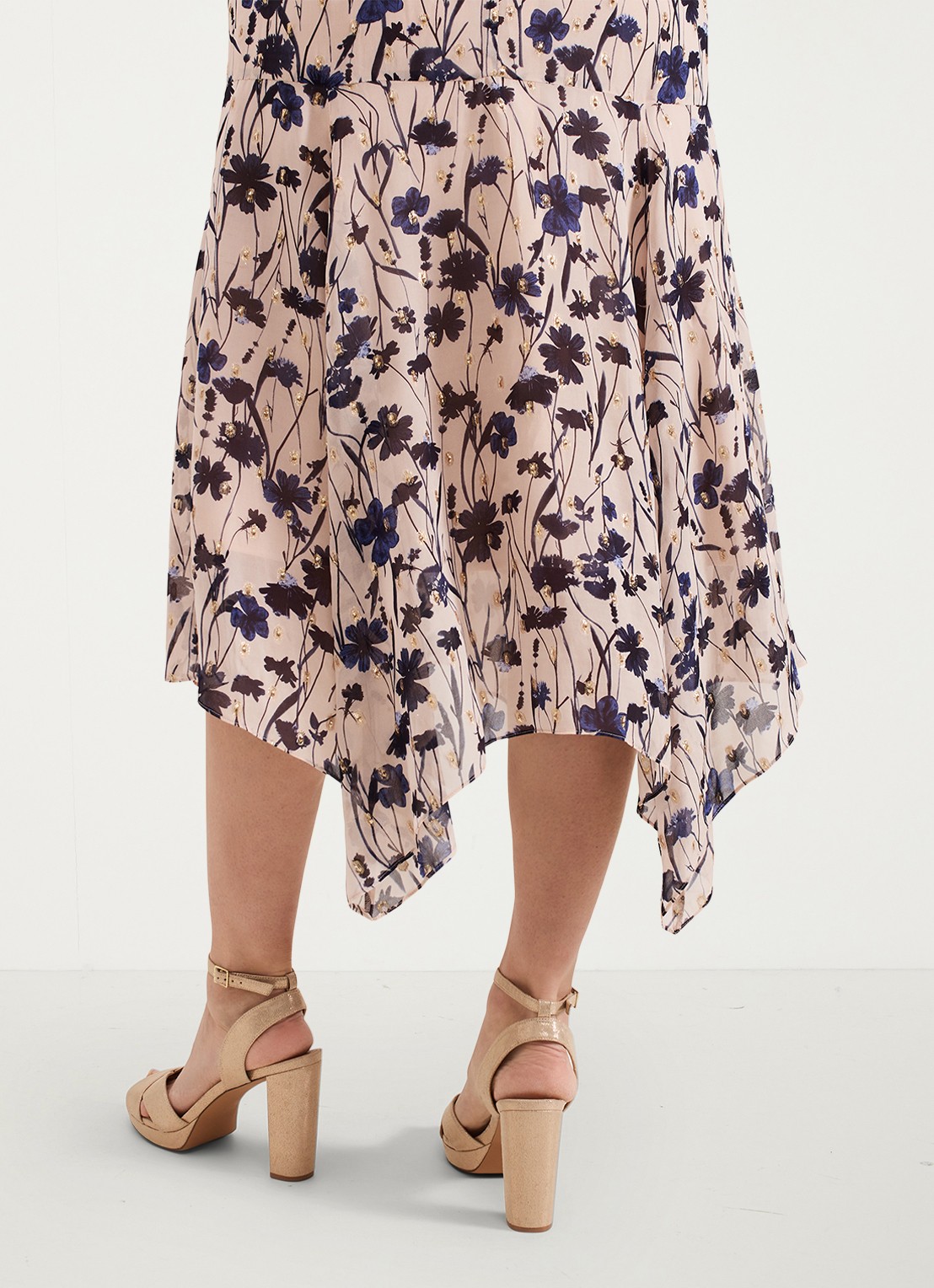 Phase Eight Sandalette met glitter - achterkant lichtroze