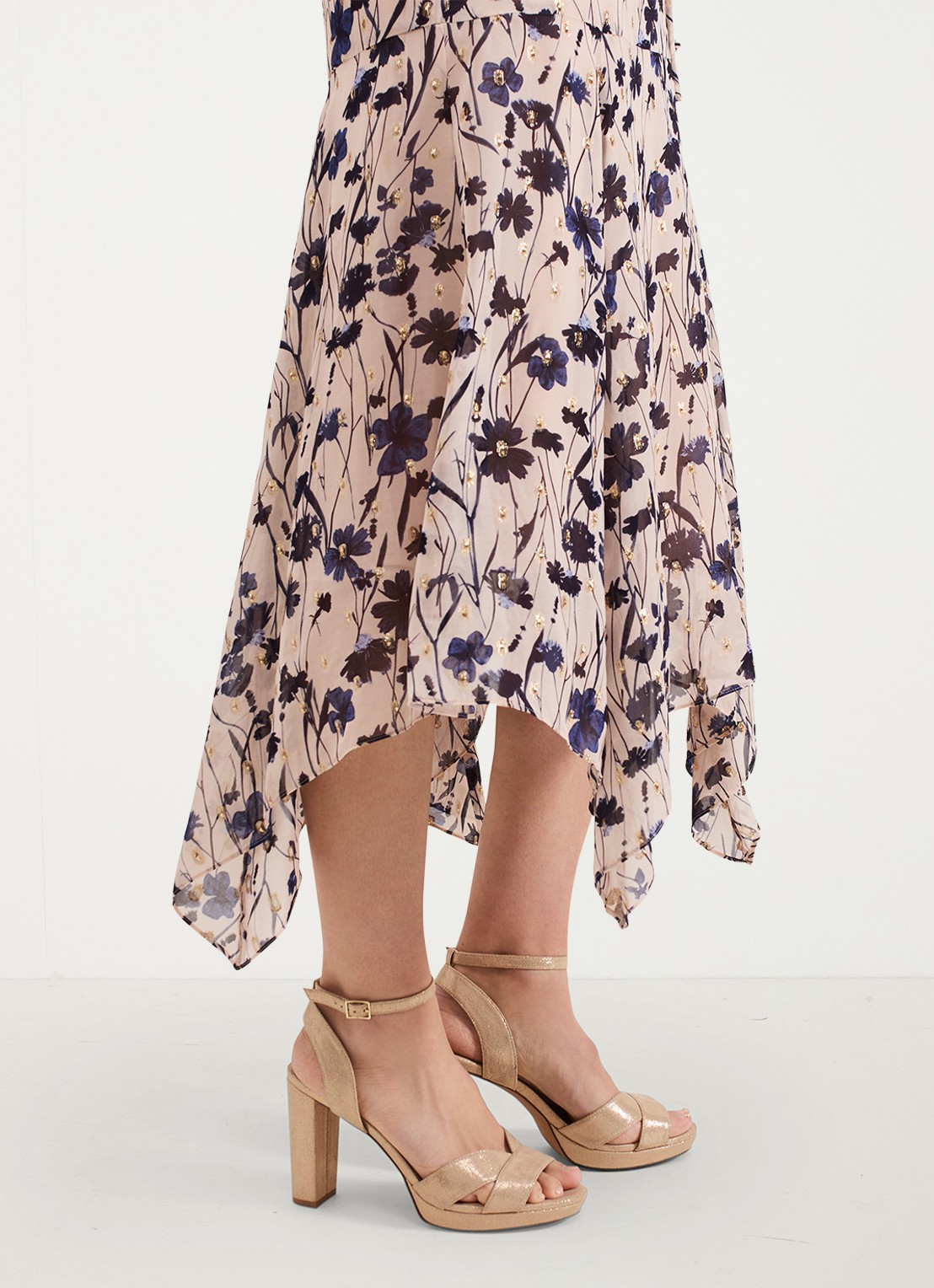 Phase Eight Sandalette met glitter - voorkant 3 lichtroze