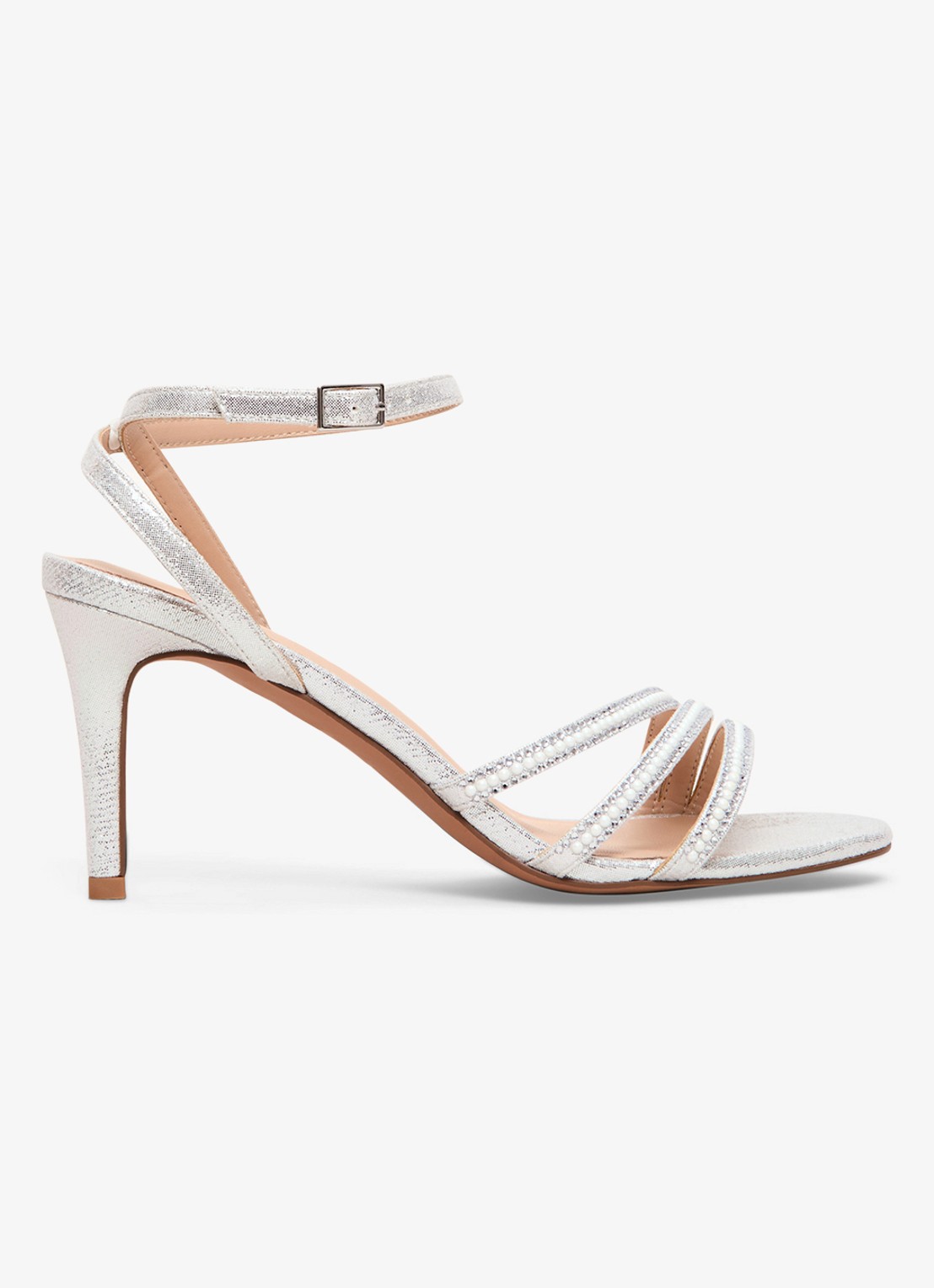 Phase Eight Sandalette met strass - voorkant 6 zilver