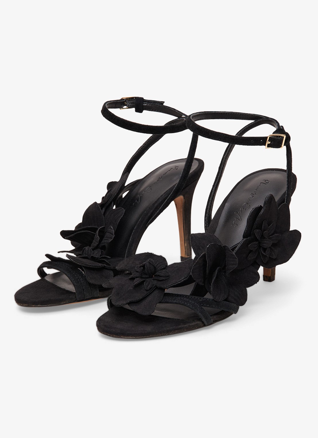 Phase Eight Sandalette van geitensuède met applicatie - detail 3 zwart