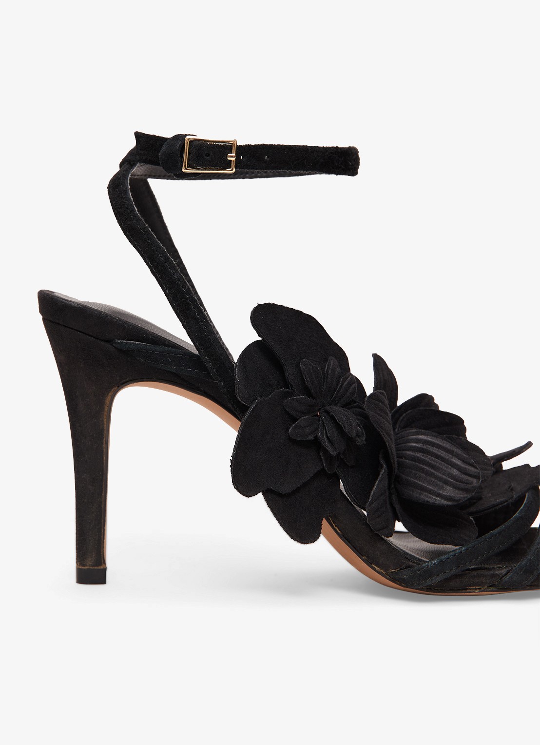 Phase Eight Sandalette van geitensuède met applicatie - detail 4 zwart