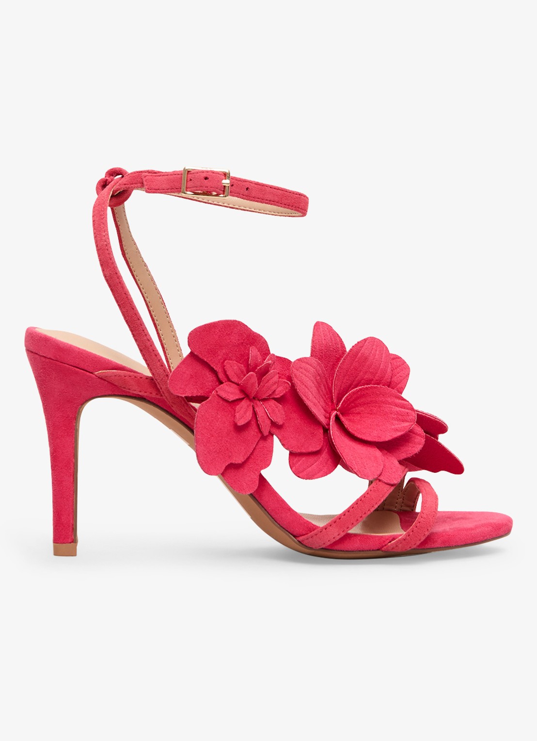 Phase Eight Sandalette van geitensuède met applicatie - voorkant 5 roze