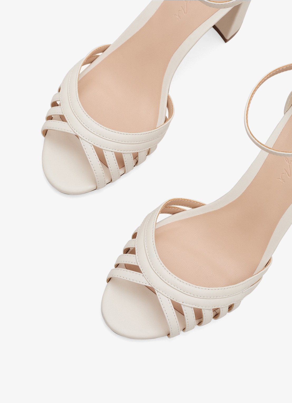 Phase Eight Sandalette van leer - detail 5 ivoor