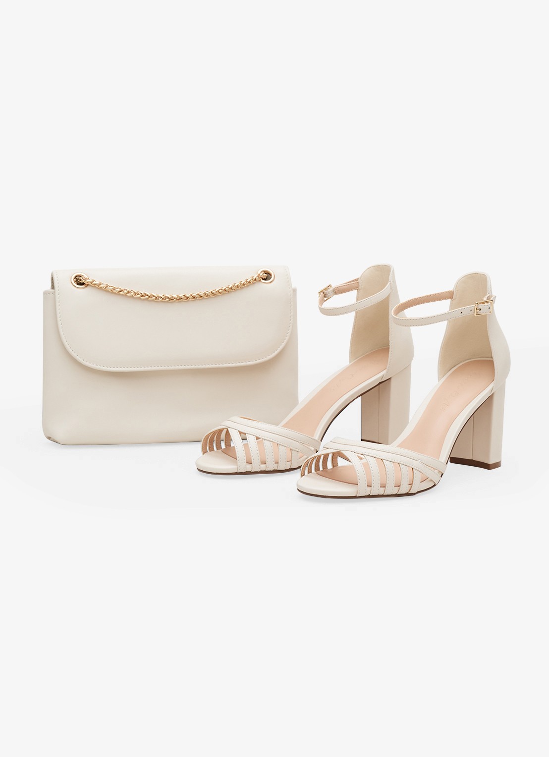 Phase Eight Sandalette van leer - detail 6 ivoor