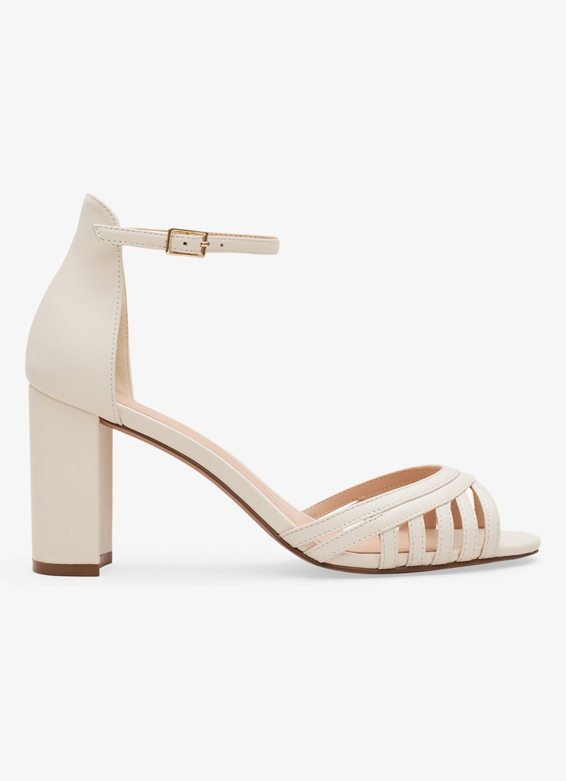 Phase Eight Sandalette van leer - voorkant 2 ivoor