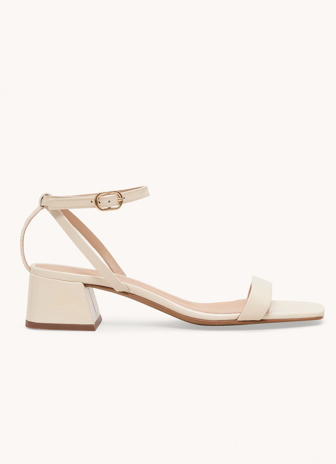 Phase Eight Sandalette van leer - voorkant creme