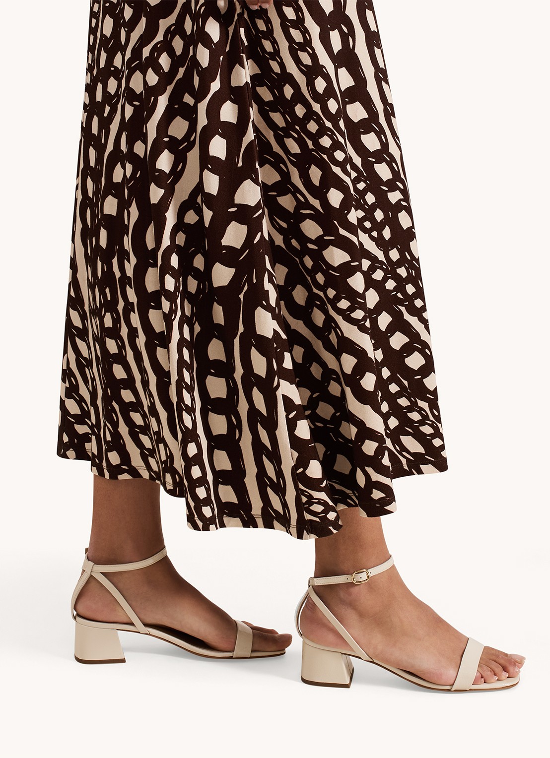Phase Eight Sandalette van leer - voorkant 2 creme