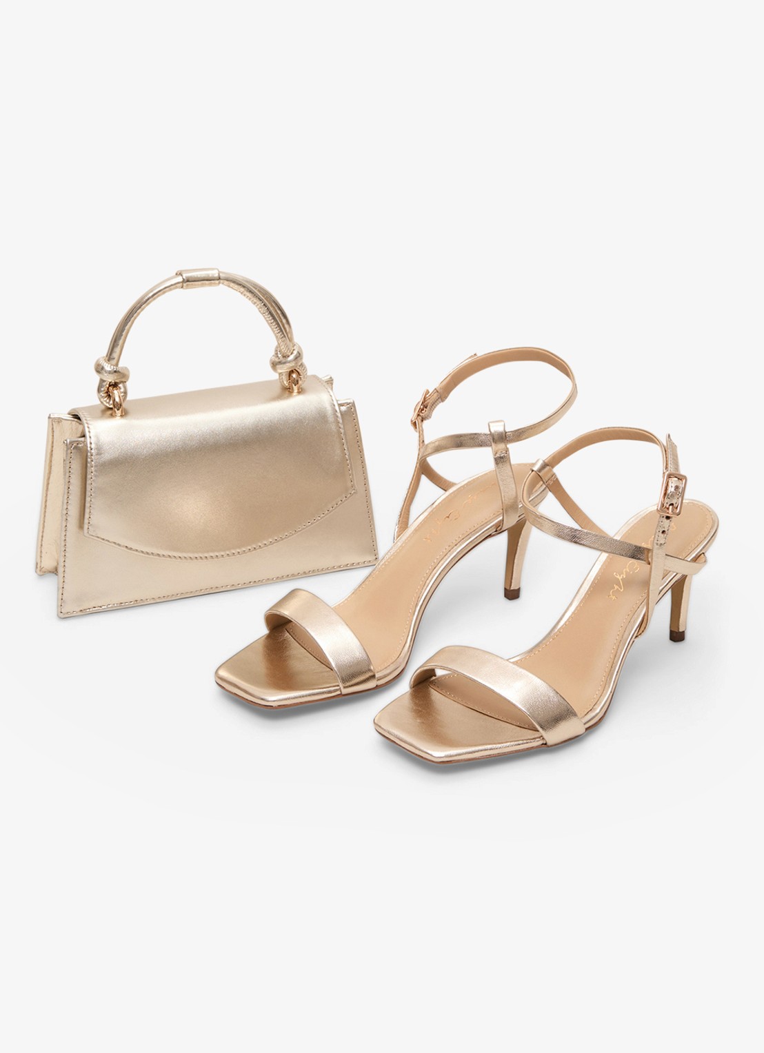 Phase Eight Sandalette van leer - detail 5 goud