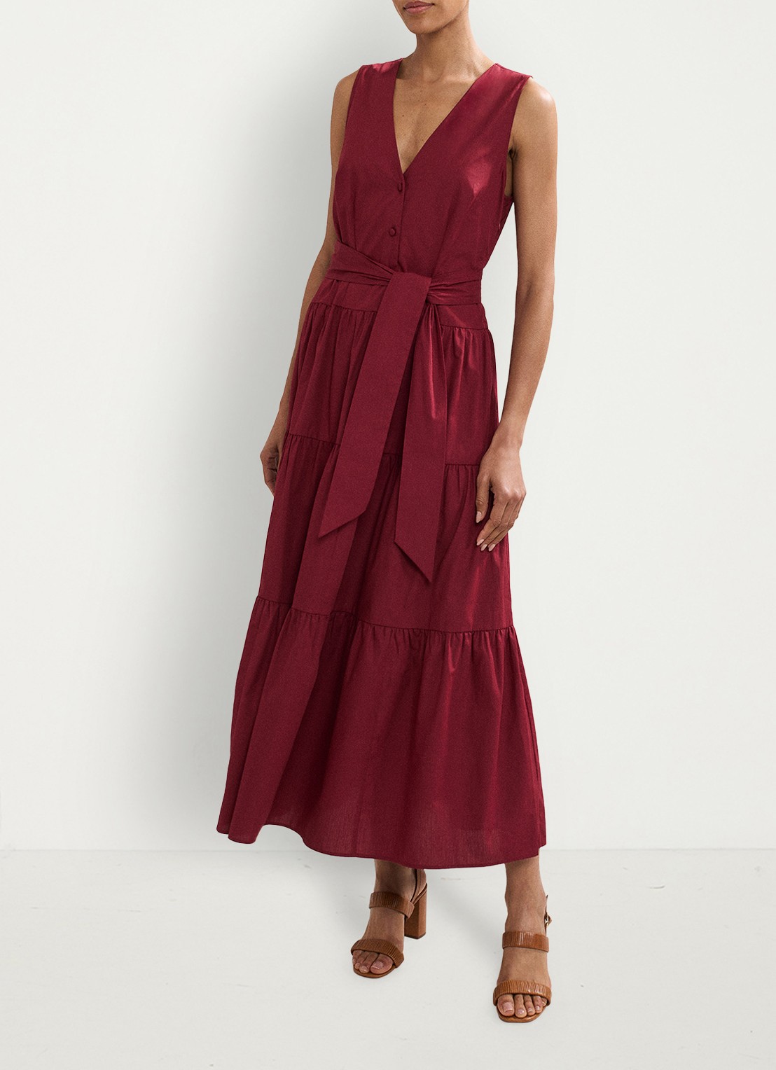 Phase Eight Sandalette van leer - voorkant 7 bruin