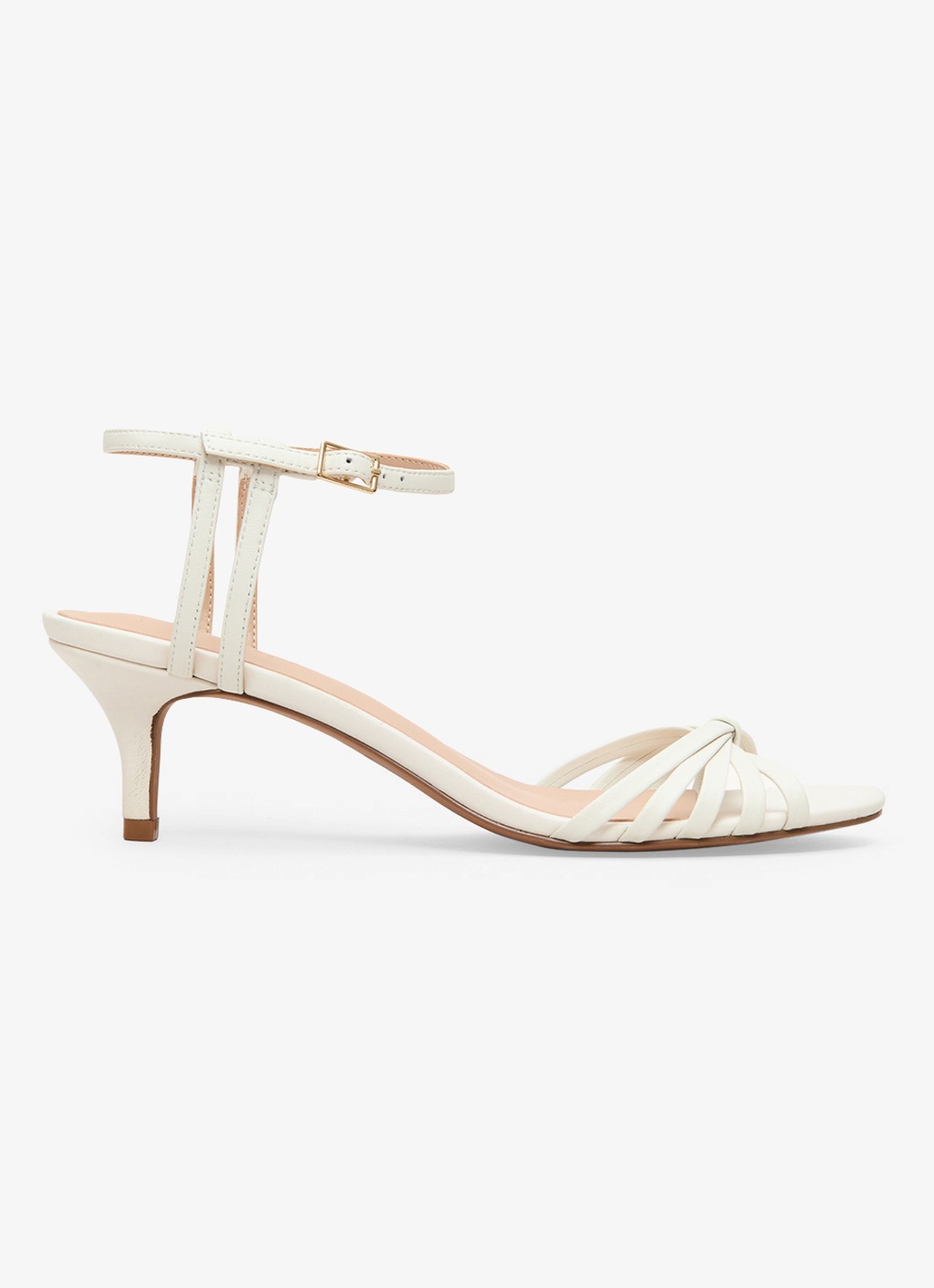 Phase Eight Sandalette van leer  - voorkant 2 gebroken wit