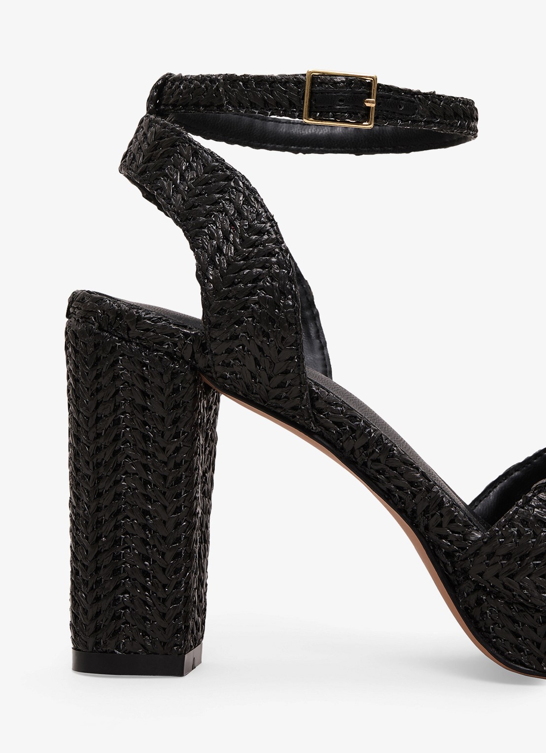 Phase Eight Sandalette van raffia - detail 4 zwart