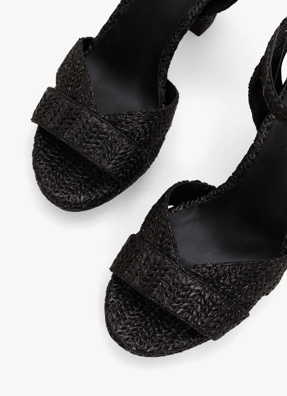 Phase Eight Sandalette van raffia - detail 5 zwart