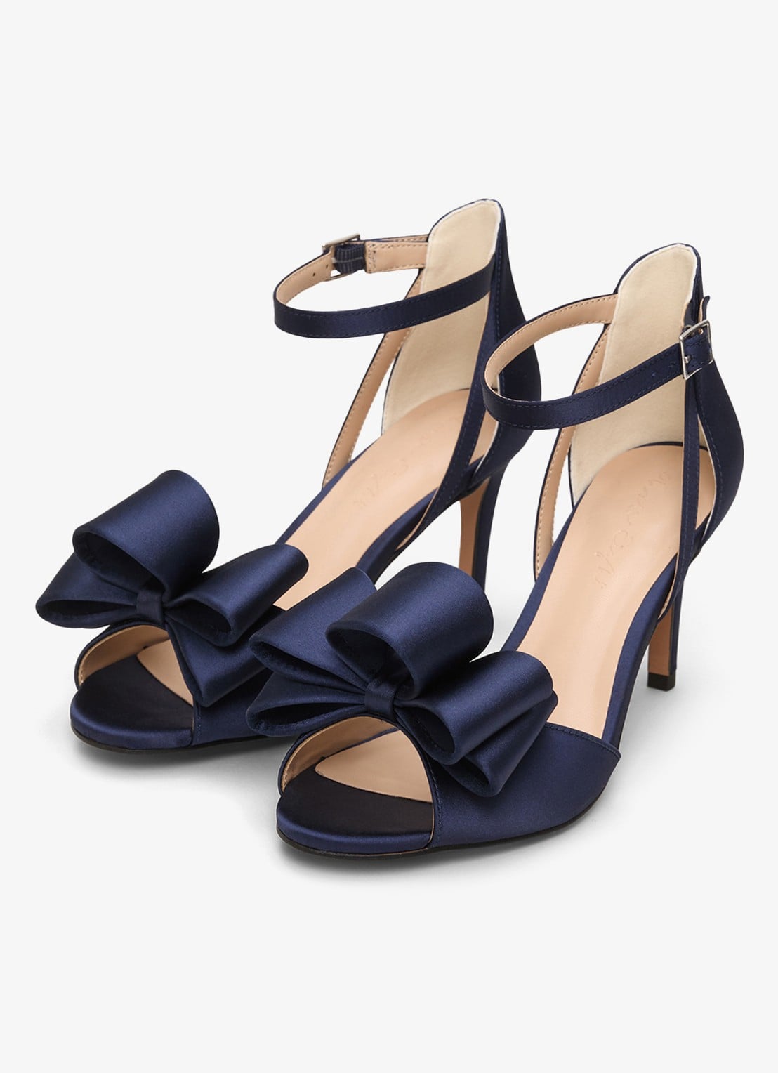 Phase Eight Sandalette van satijn - detail 3 donkerblauw