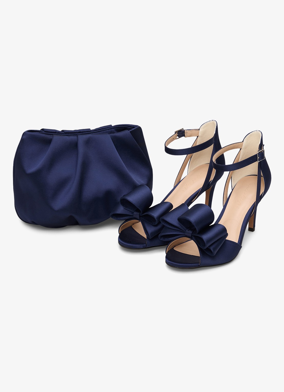 Phase Eight Sandalette van satijn - detail 6 donkerblauw