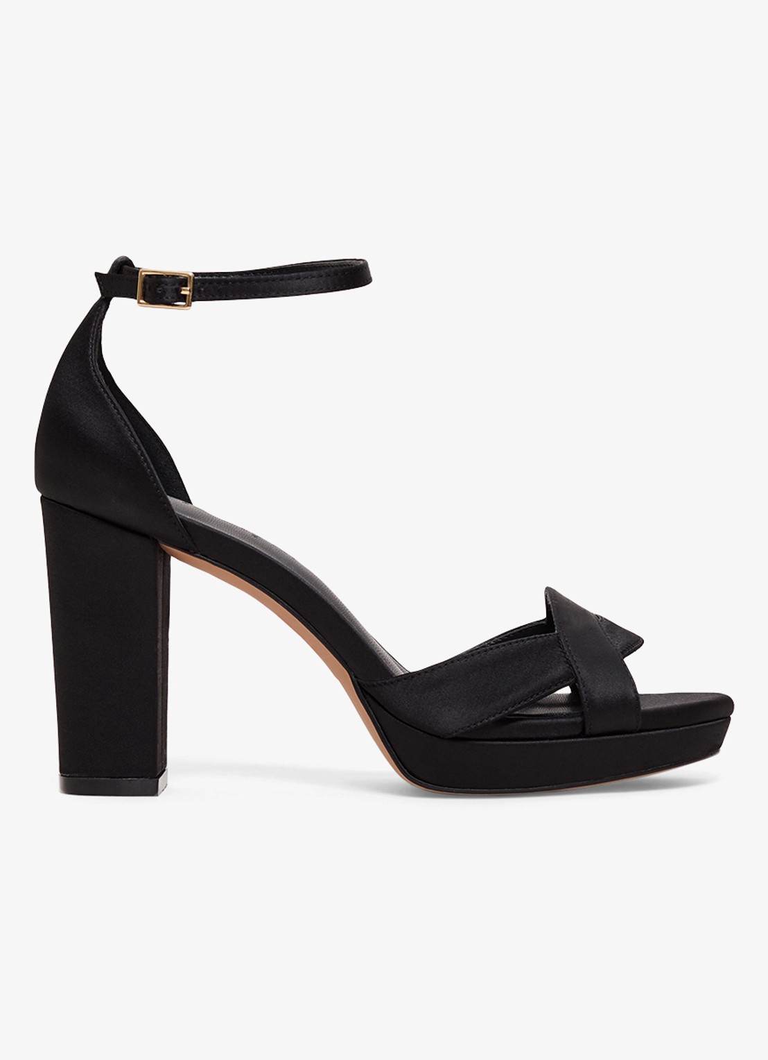 Phase Eight Sandalette van satijn - voorkant zwart