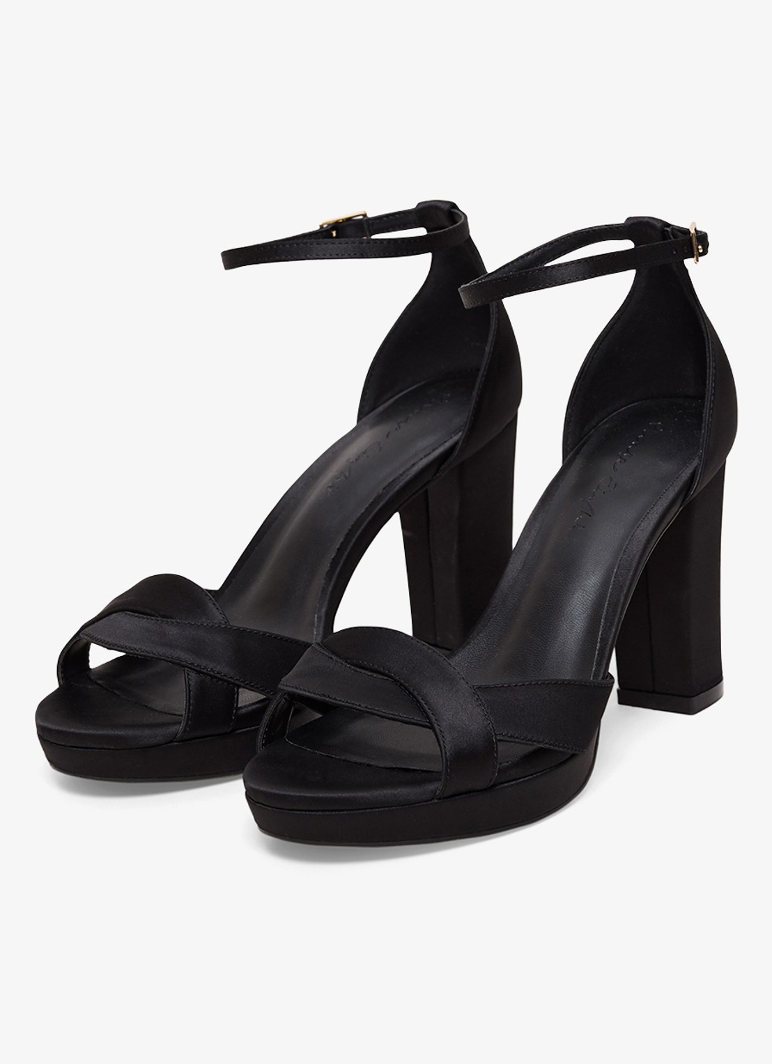 Phase Eight Sandalette van satijn - voorkant 2 zwart