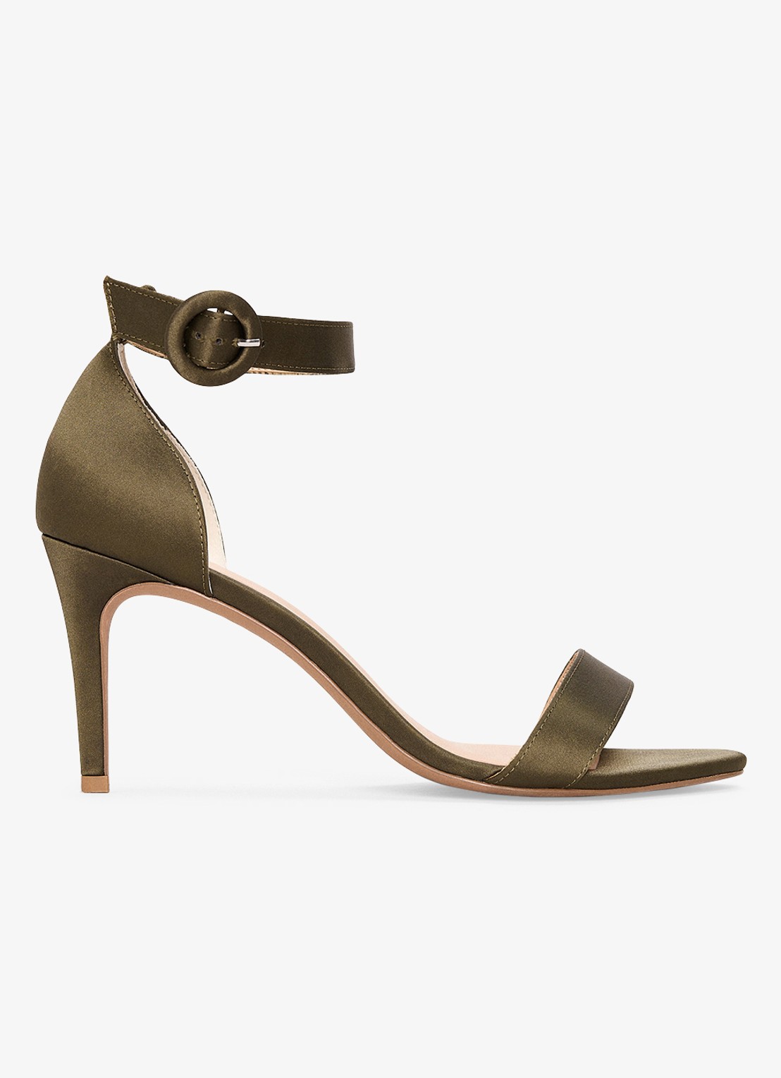 Phase Eight Sandalette van satijn - voorkant groen