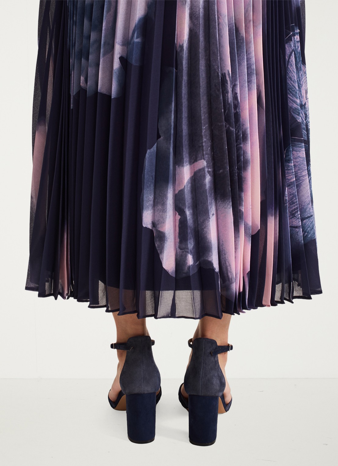 Phase Eight Sandalette van suède - achterkant 3 donkerblauw