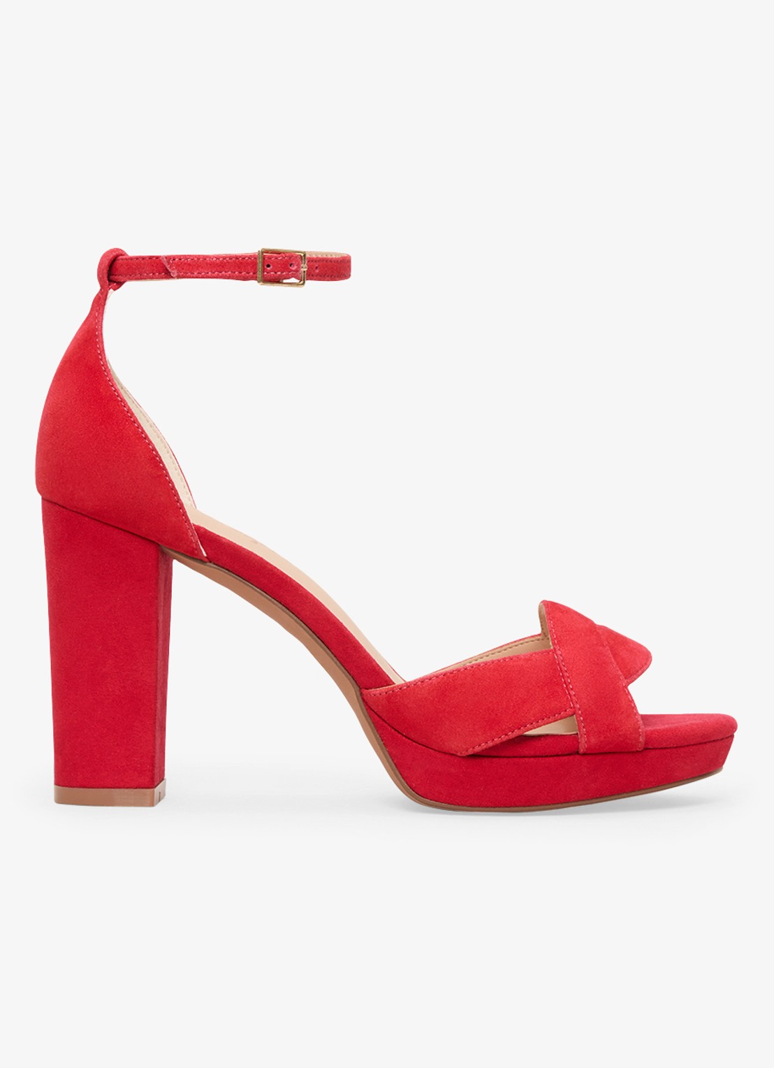 Phase Eight Sandalette van suède - voorkant 2 rood