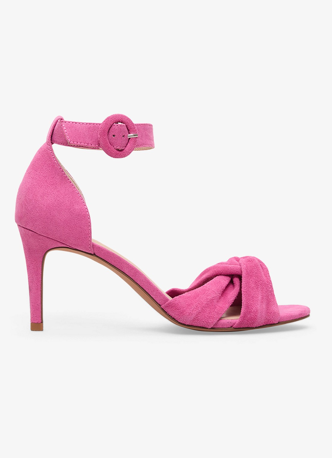 Phase Eight Sandalette van suède - voorkant 6 donkerroze