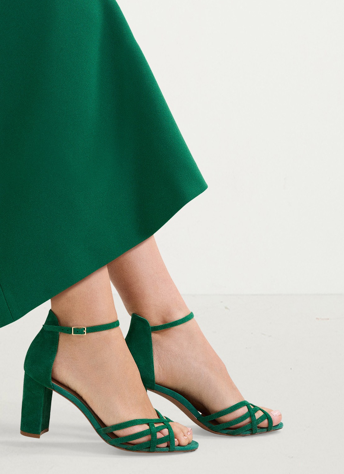 Phase Eight Sandalette van suède - voorkant 3 groen