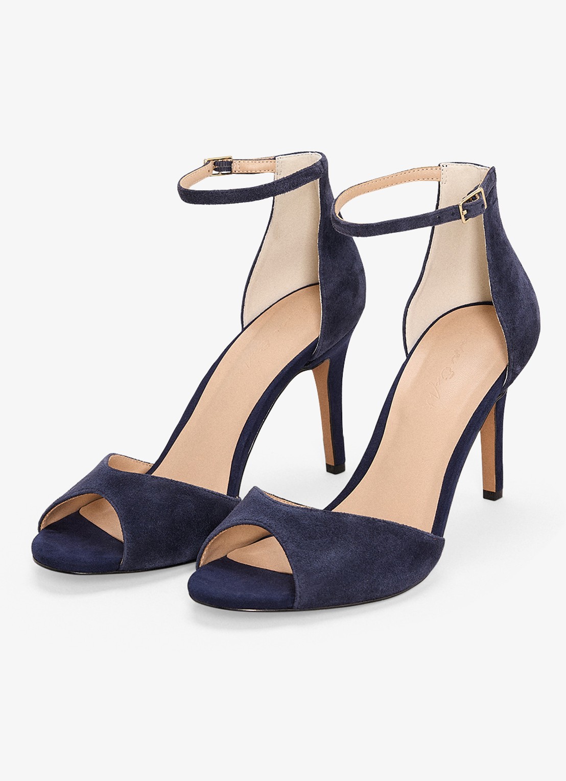 Phase Eight Sandalette van suède - detail donkerblauw