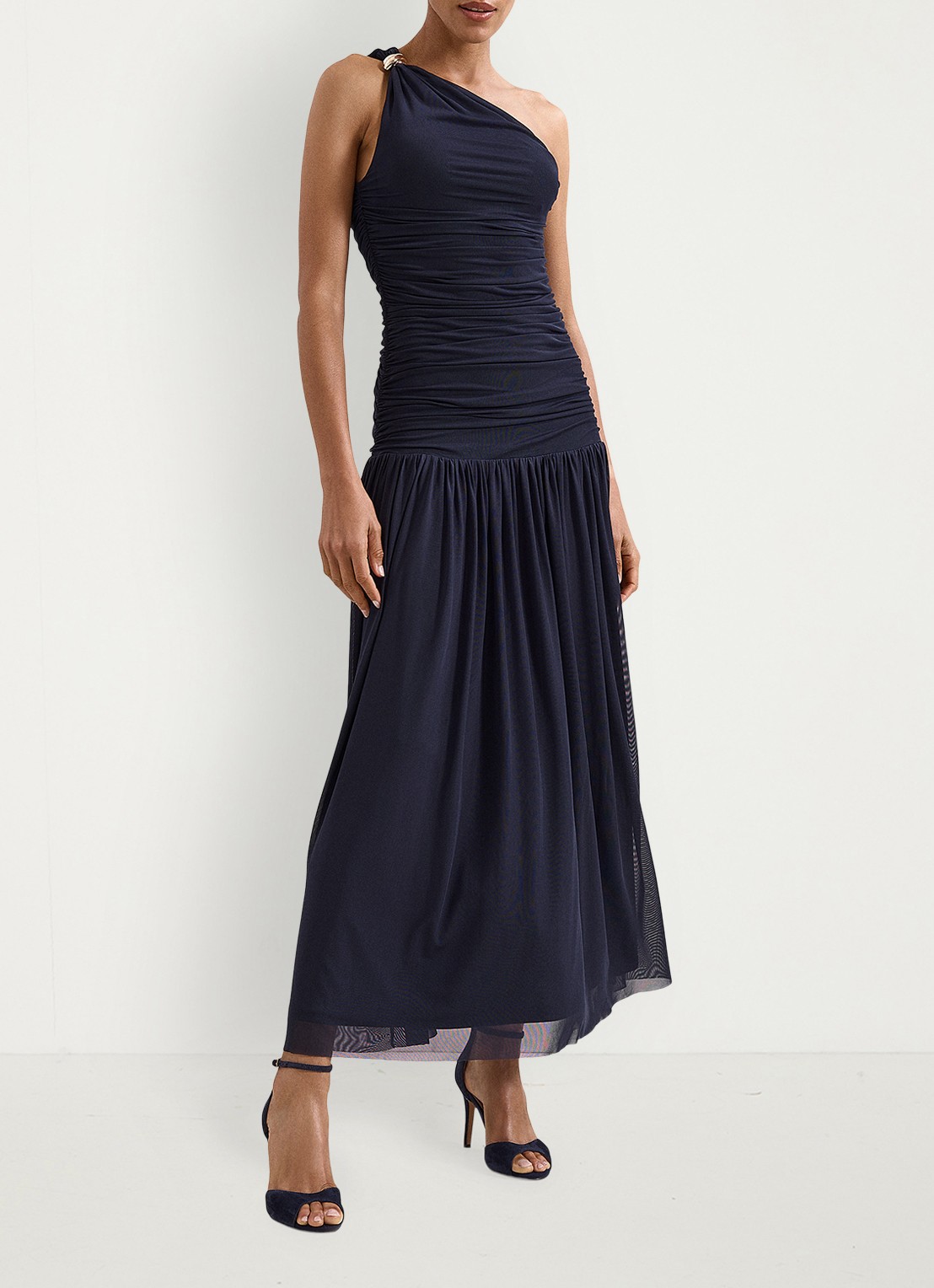 Phase Eight Sandalette van suède - voorkant 6 donkerblauw