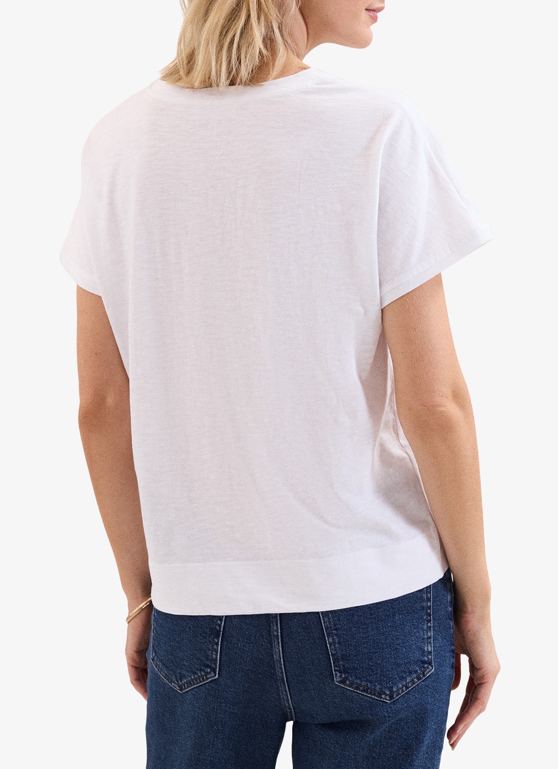 Phase Eight Saphiya t-shirt van katoen - achterkant 6 wit