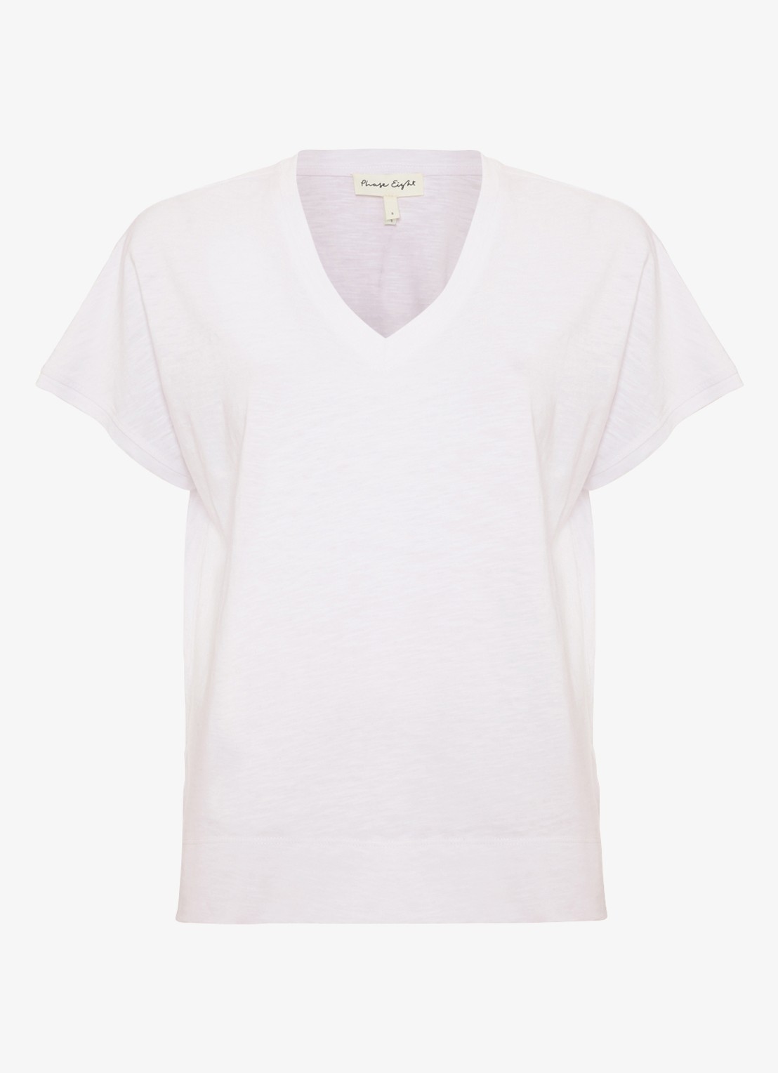 Phase Eight Saphiya t-shirt van katoen - voorkant 7 wit