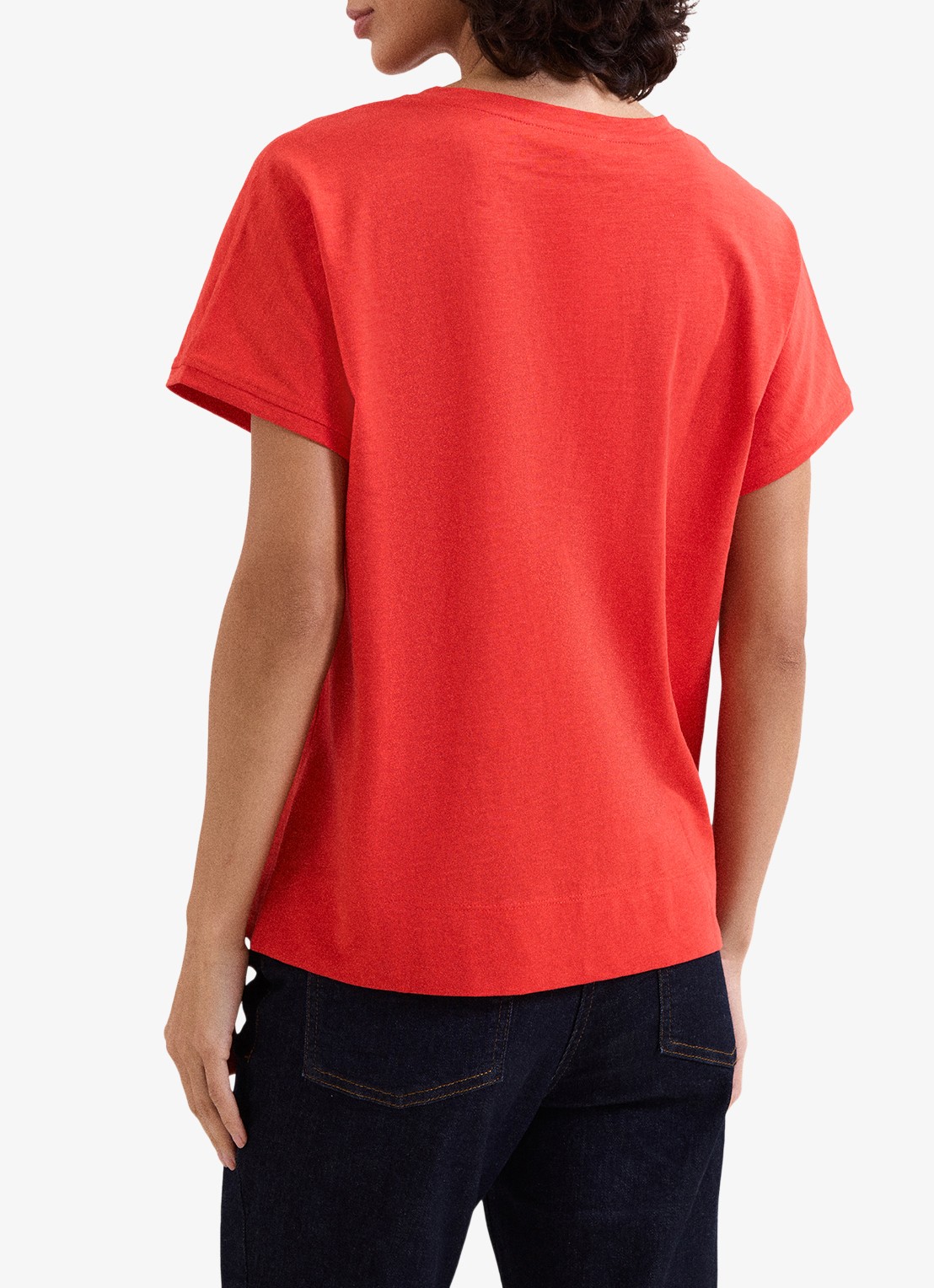 Phase Eight Saphiya t-shirt van katoen - achterkant 8 koraal