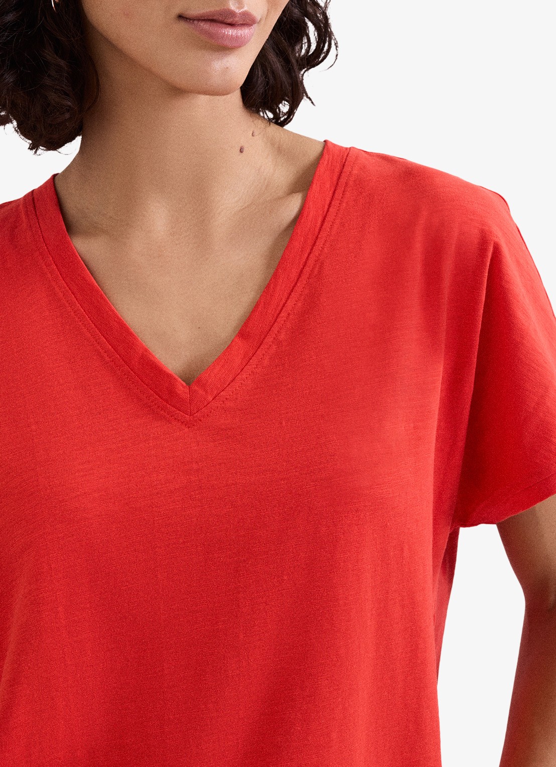 Phase Eight Saphiya t-shirt van katoen - detail 4 koraal