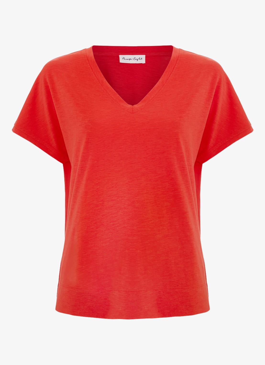 Phase Eight Saphiya t-shirt van katoen - voorkant koraal