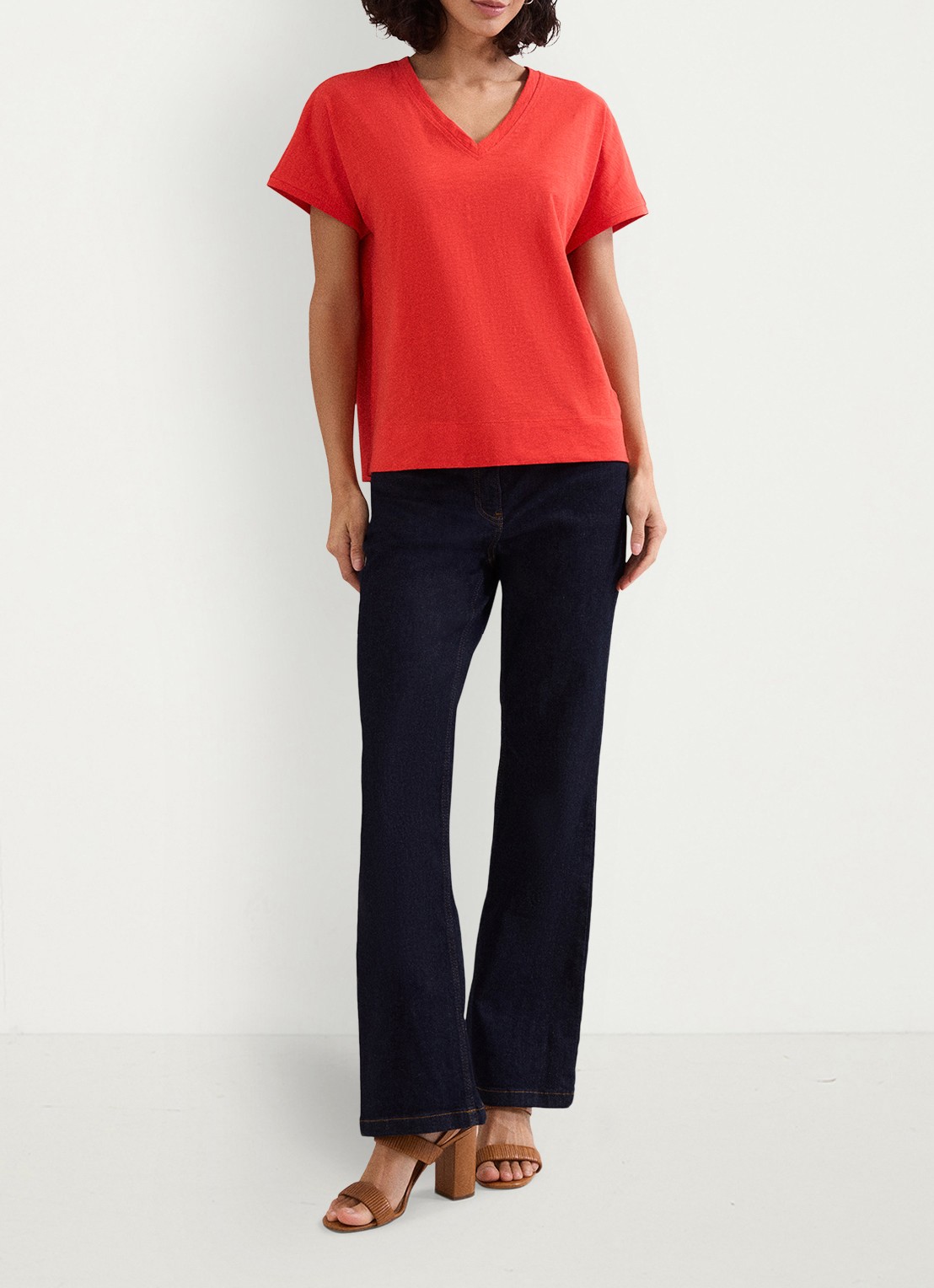 Phase Eight Saphiya t-shirt van katoen - voorkant 2 koraal