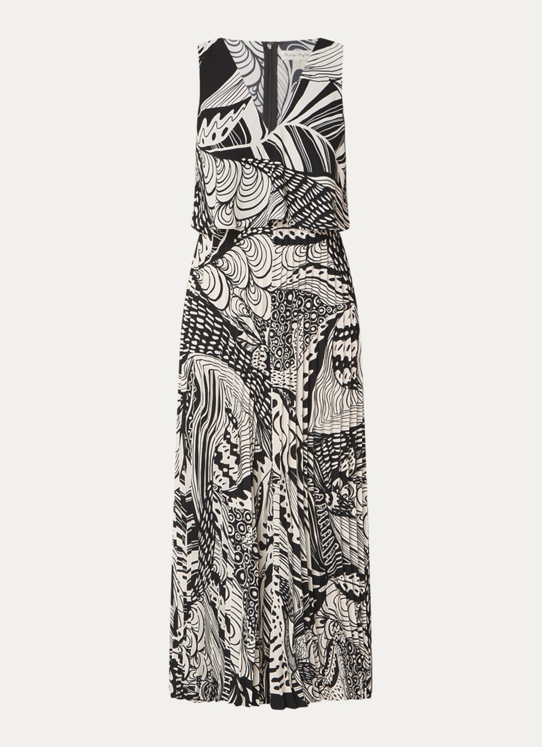 Phase Eight Saskia wide fit jumpsuit met print - voorkant 2 zwart