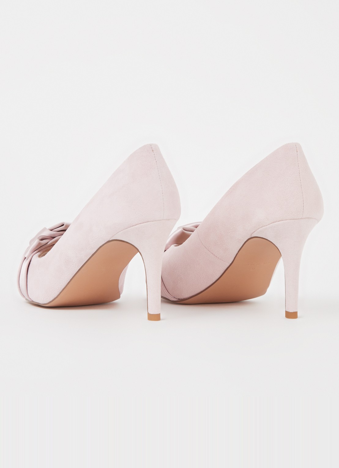 Phase Eight Satin Twist pump van suède - achterkant 2 lichtroze