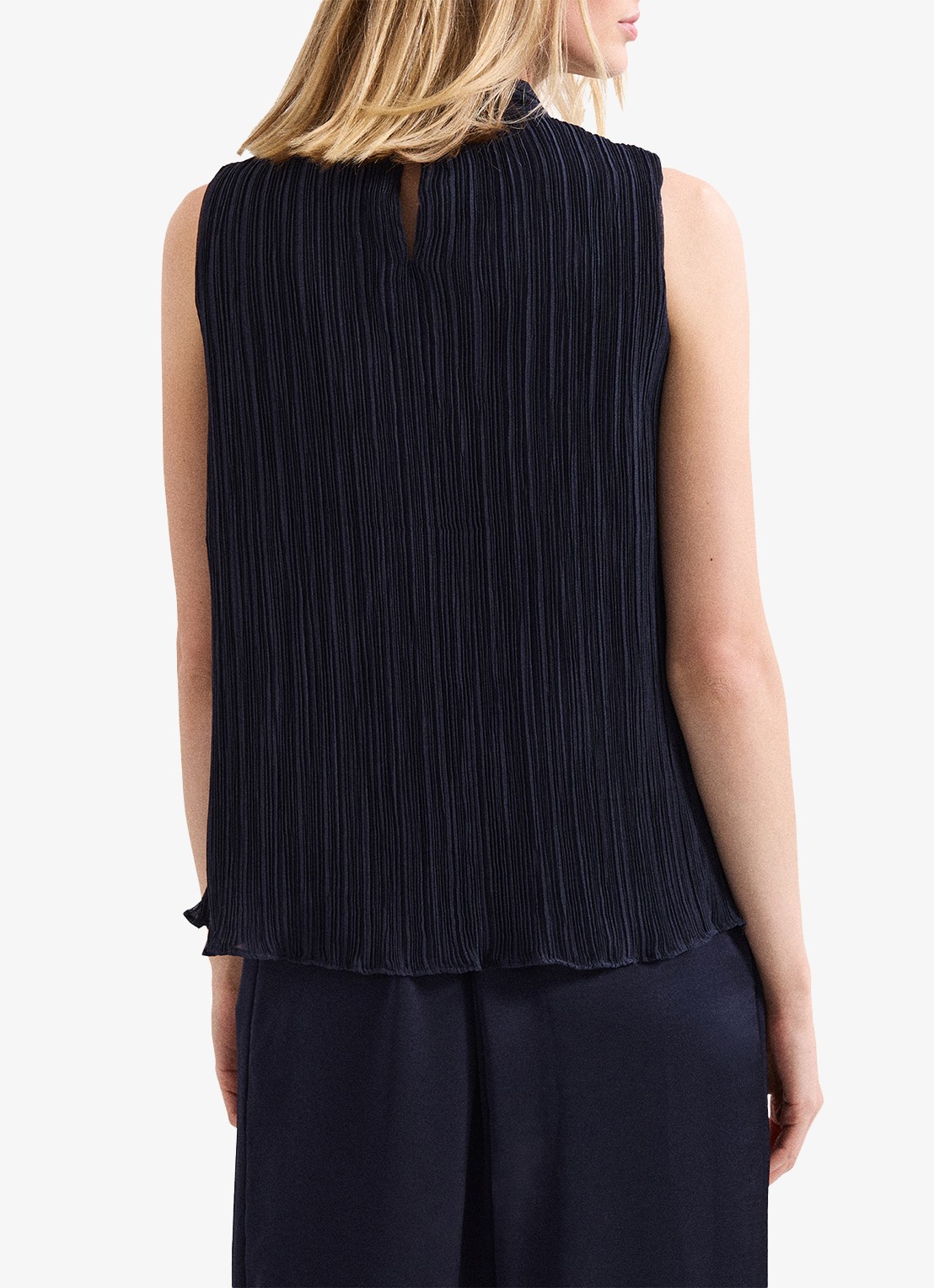 Phase Eight Senga top met plissé - achterkant 3 donkerblauw