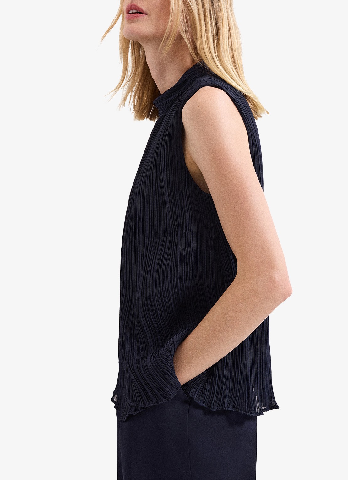 Phase Eight Senga top met plissé - detail 6 donkerblauw