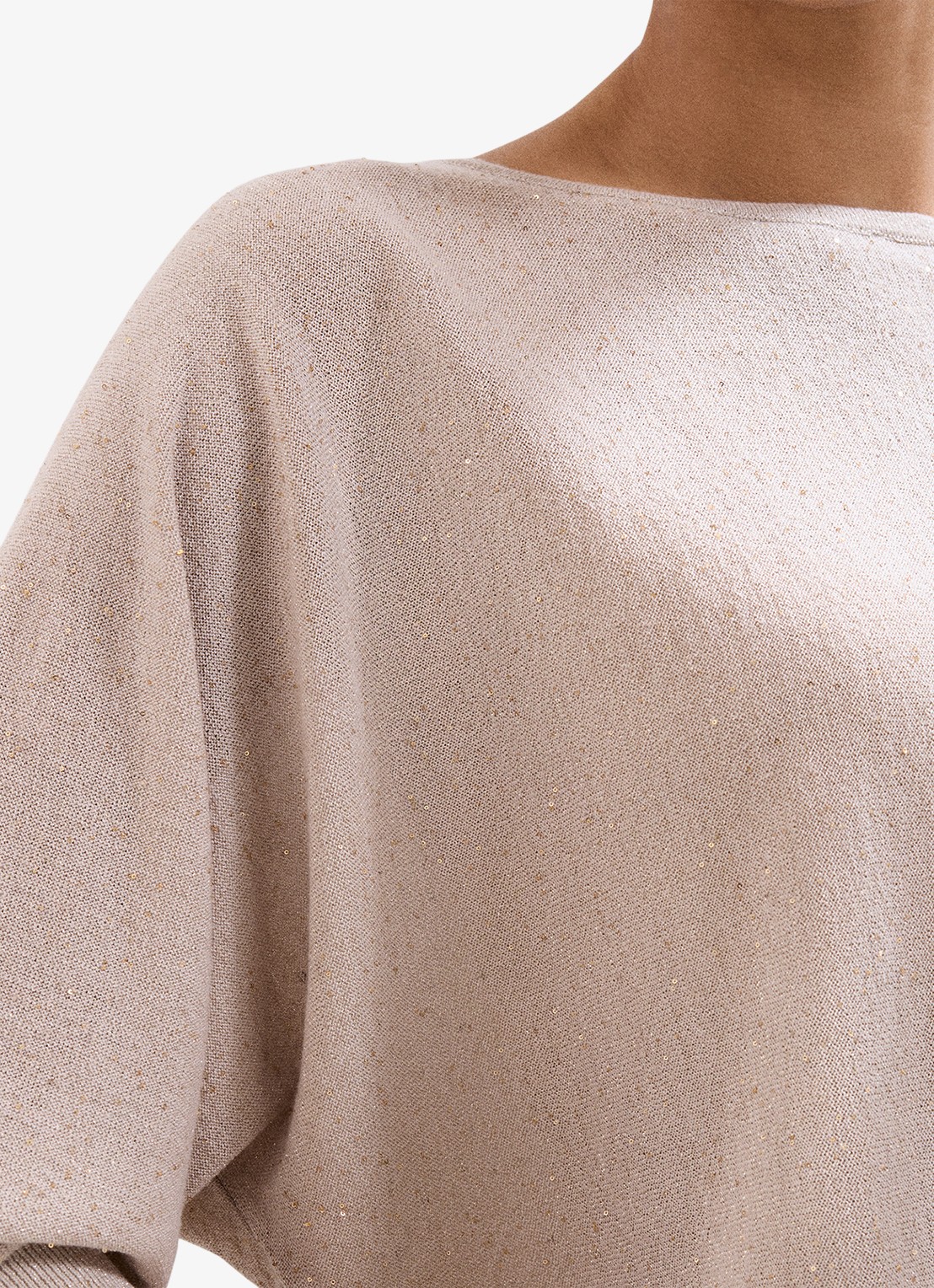 Phase Eight Sequin fijngebreide trui met lurex - detail 6 creme