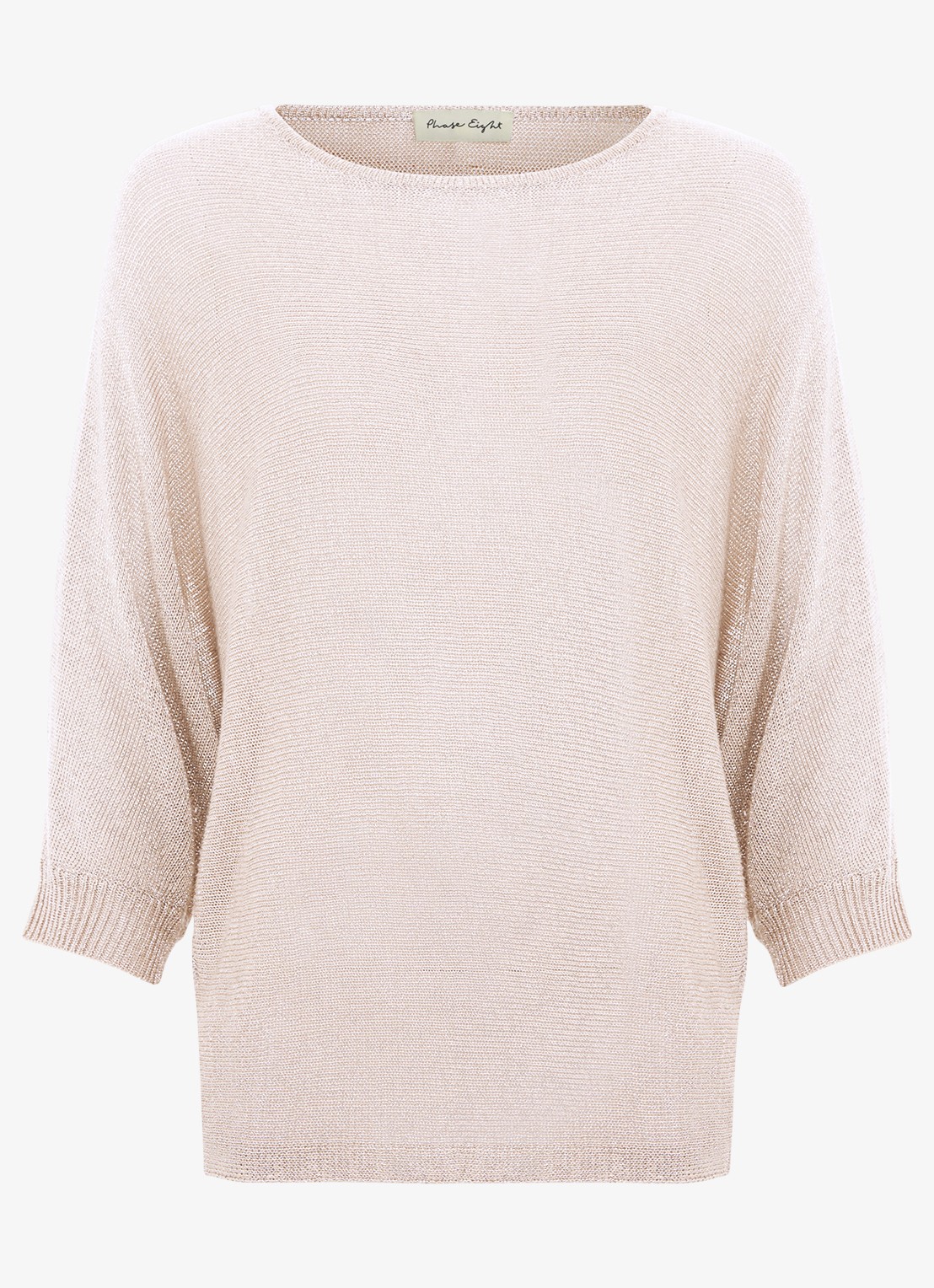 Phase Eight Sequin fijngebreide trui met lurex - voorkant 2 creme