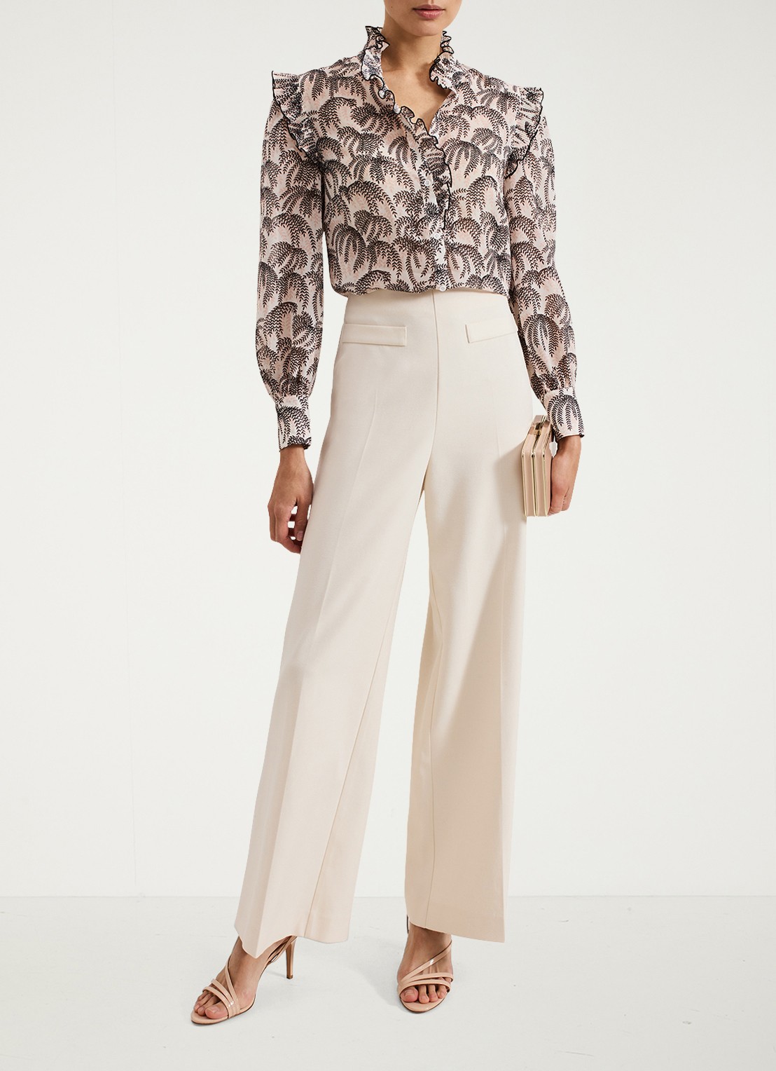 Phase Eight Serena blouse met bladprint - detail 6 creme