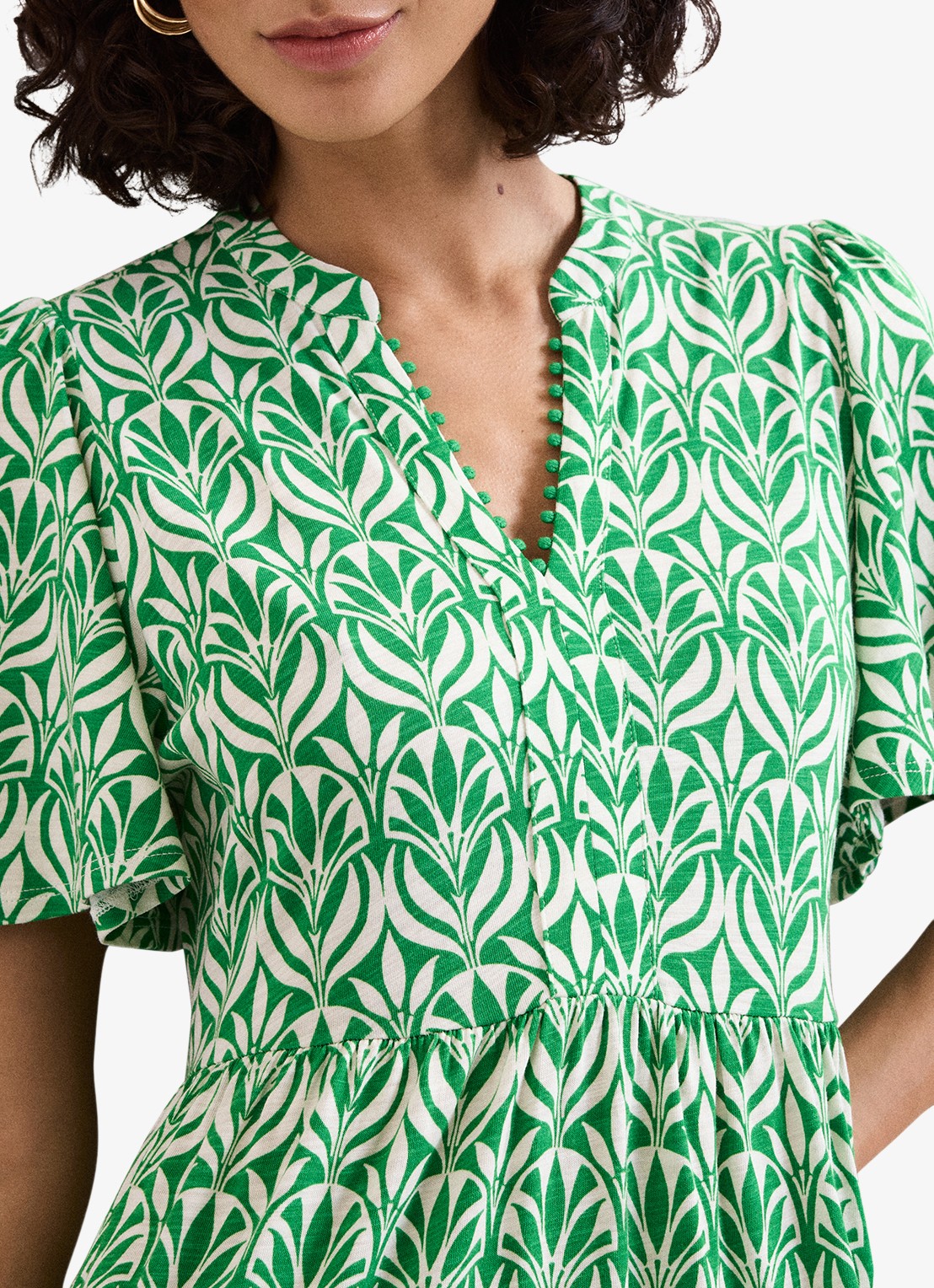 Phase Eight Shakira midi jurk met grafische print - detail 3 groen
