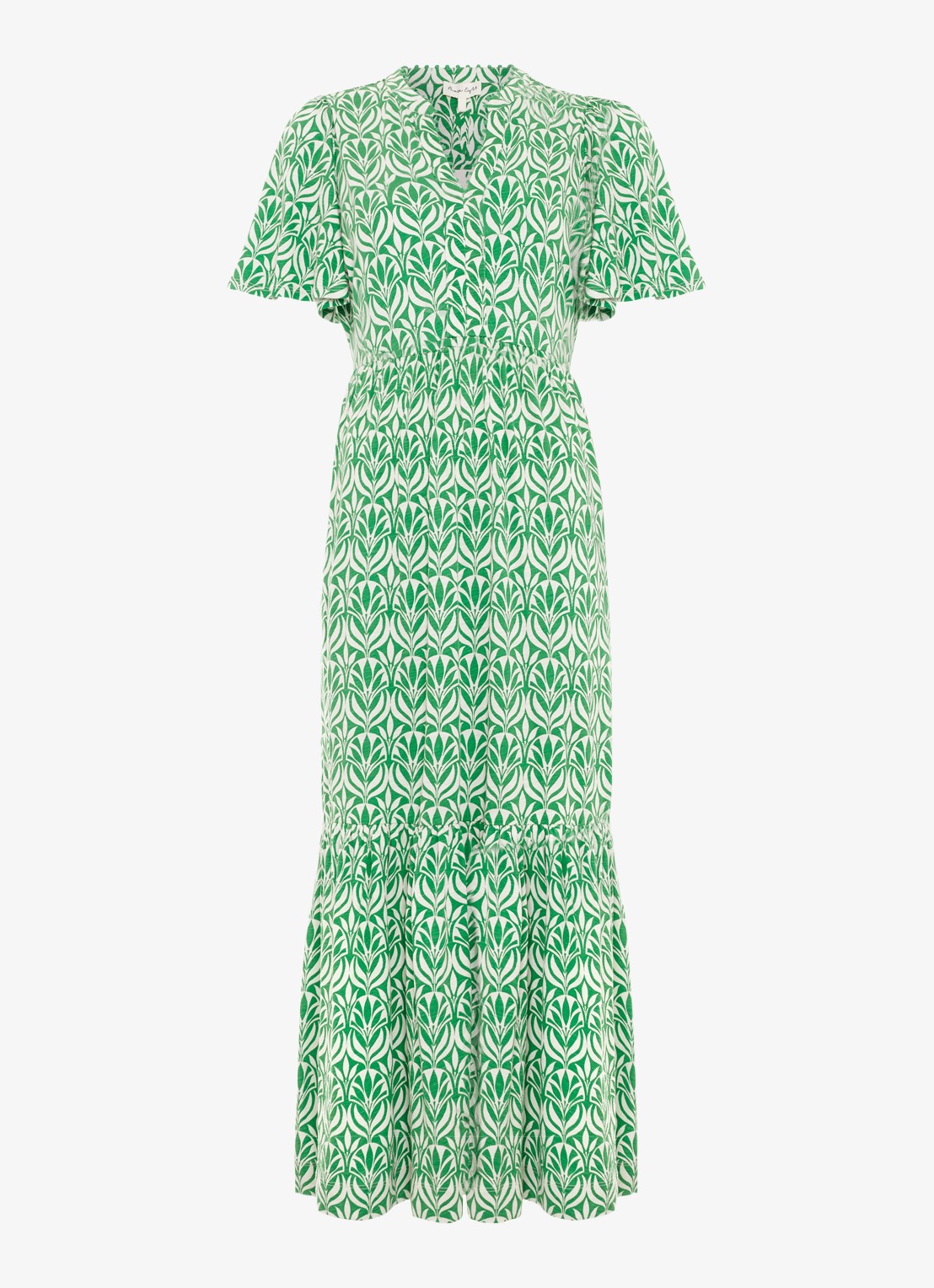 Phase Eight Shakira midi jurk met grafische print - voorkant 6 groen