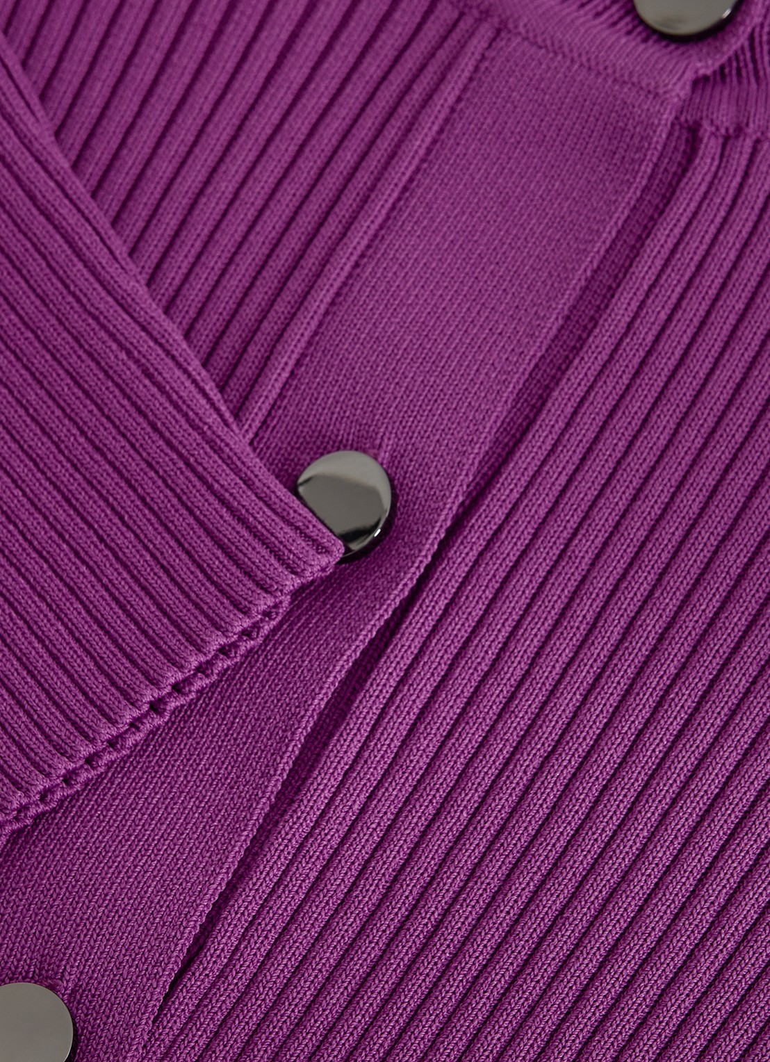Phase Eight Sharna ribgebreid vest - detail 4 paars