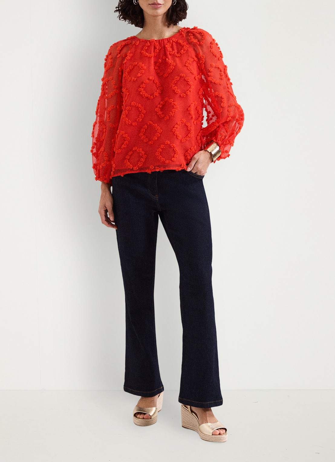 Phase Eight Shayla tuniek met structuur - voorkant 2 rood