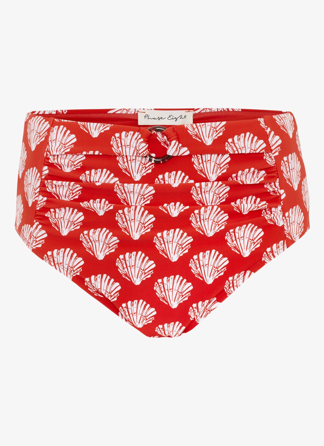 Phase Eight Shell high waisted bikinislip met print - voorkant 5 rood